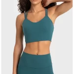 Ribbed Sport Bra in Aquamarine (4)