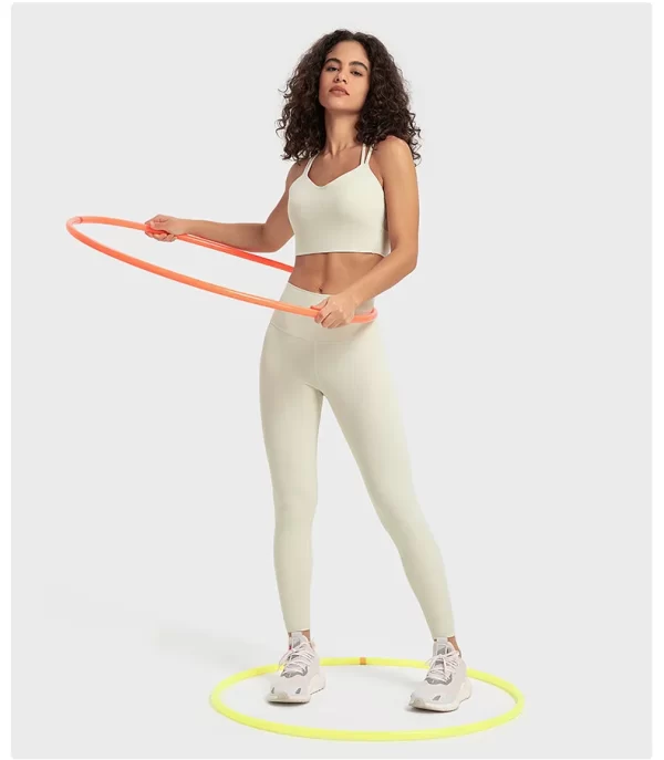 Women's Ribbed Strappy Sports Bra Cross Back