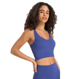 Womens Workout Crop Tank Top Build w Padded Bra for Yoga , Running , Dance ,Gym