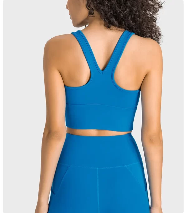 Sportbeha met ruches en V-hals voor dames