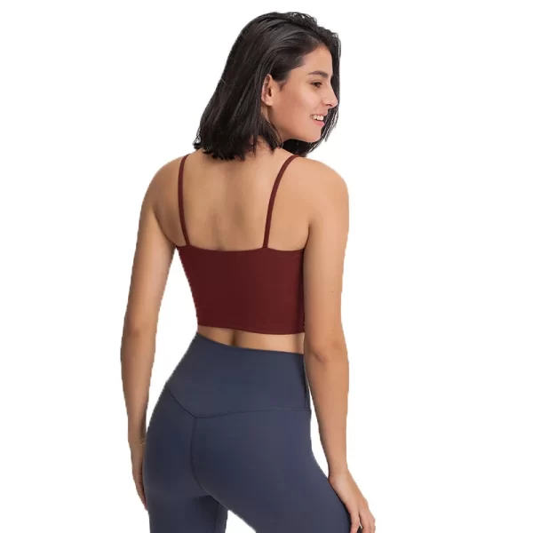 Womens Cami Crop Top with Built-in Bra for Yoga Pilates Workout