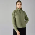 Γυναικείο αδιάβροχο μπουφάν με φλις επένδυση, αντιανεμικό χωρίς κουκούλα (10)