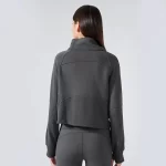 Kanguru Cepli, Üstün Sıcaklık Sağlayan Yarım Fermuarlı Pamuklu Kadın Kazak (10)