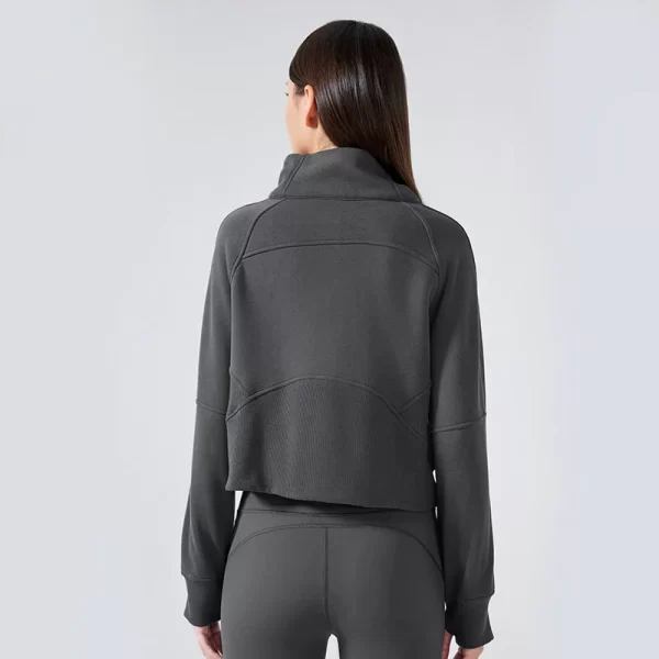 Kadın Pamuklu Yarım Fermuarlı Kazak