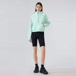 Kanguru Cepli, Üstün Sıcaklık Sağlayan Yarım Fermuarlı Pamuklu Kadın Kazak (13)