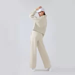 Kanguru Cepli, Üstün Sıcaklık Sağlayan Yarım Fermuarlı Pamuklu Kadın Kazak (16)