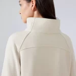 Kanguru Cepli, Üstün Sıcaklık Sağlayan Yarım Fermuarlı Pamuklu Kadın Kazak (18)