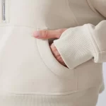 Kanguru Cepli, Üstün Sıcaklık Sağlayan Yarım Fermuarlı Pamuklu Kadın Kazak (19)