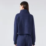 Kanguru Cepli, Üstün Sıcaklık Sağlayan Yarım Fermuarlı Pamuklu Kadın Kazak (2)