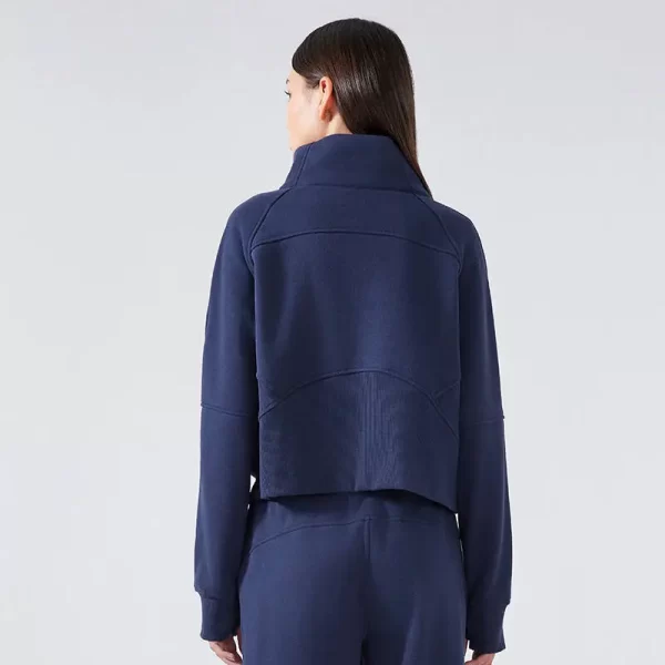 Kadın Pamuklu Yarım Fermuarlı Kazak