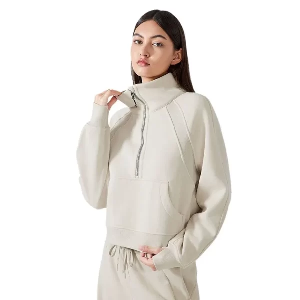 Cotton Half Zip Sweatshirt for Women
