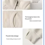 Kanguru Cepli, Üstün Sıcaklık Sağlayan Yarım Fermuarlı Pamuklu Kadın Kazak (23)