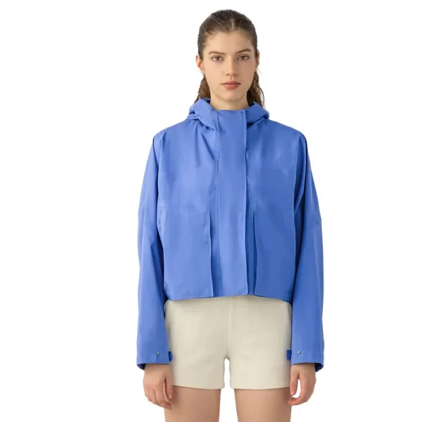 Women's lightweight rain jacket with hood custom wholesale