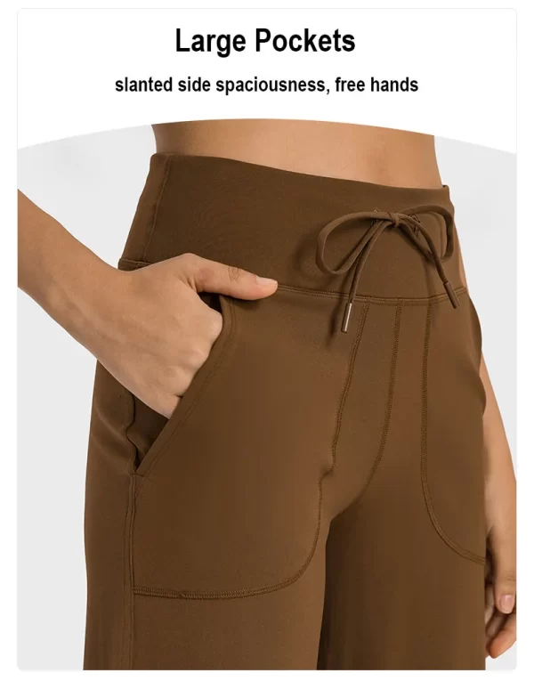 Kadınlar için Cepli ve İpli Dinlenme Pantolonlu Yoga Pantolonları