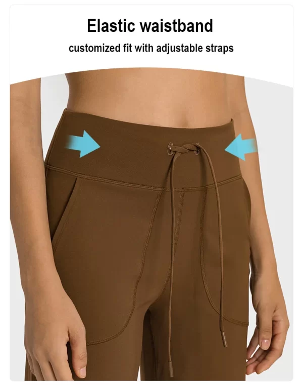 Kadınlar için Cepli ve İpli Dinlenme Pantolonlu Yoga Pantolonları