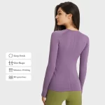 JacquAir Women’s Seamless Wokrout Shirts with Tumble Hole (7)