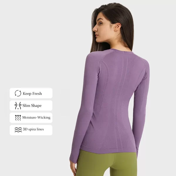 sømløse langærmede T-shirts til kvinder