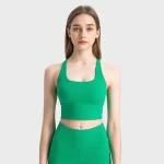 Sutiã esportivo com almofadas costuradas, sutiãs de ioga cruzados nas costas (4)