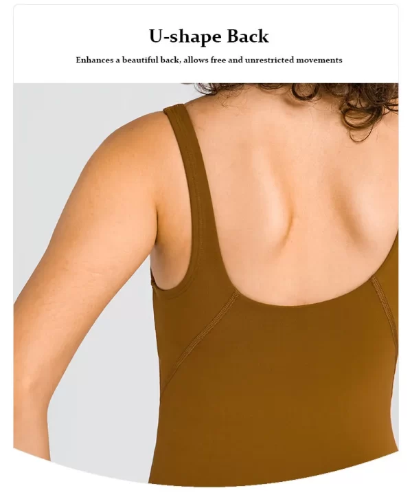 Gym Tank Top met ingeboude sport BH vir vroue