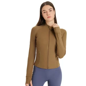 Athletic Zip Up Jacket Women's Lightweight Workout Jacket with Tumble Hole