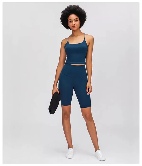 Hoë middellyf -motorfietsbroek vir vroulike buikbeheer oefensessie joga loop kompressie kortbroek