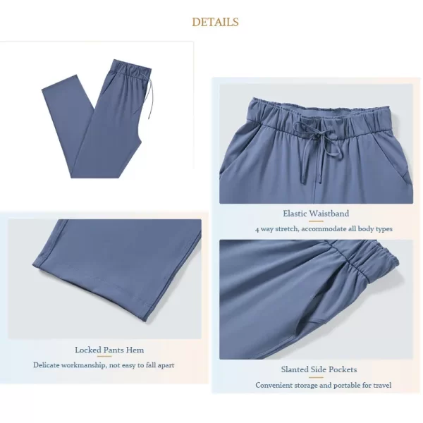 Nylon sporbukser Kvinder lige benbukser med trækkord og lommer
