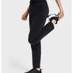 Nylon sporbukser Kvinder lige benbukser med trækkord og lommer (23)