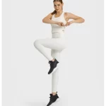 Eén maat voor alle leggings voor dames, geen naad aan de voorkant, hoge taille gymleggings (6)