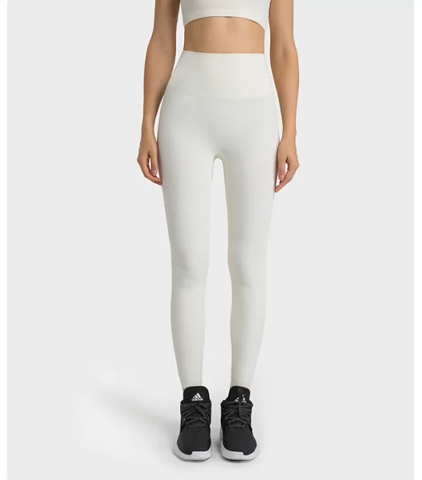 Eén maat voor alle leggings voor dames, geen naad aan de voorkant, hoge taille gymleggings