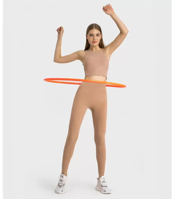 Eén maat voor alle leggings voor dames, geen naad aan de voorkant, hoge taille gymleggings