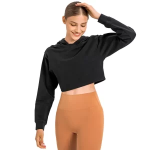 Wholesale Crop Top Sweatshirt Womens Pullover Hoodie Manufacture
