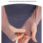 Langærmede gymnastikskjorter til kvinder med thumbleholes Slim Fit Halter Neck Tee Top (3)