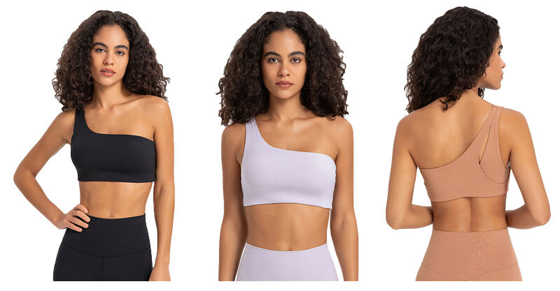 One Shoulder Asymmetric Sports Bra