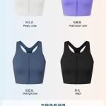 Sportbeha met ritssluiting voor dames, verstelbare racerback workout crop top (15)