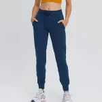 Wholesale Custom High Quality Drawstring Elastic Waistband Track Yoga Jogger Pants (19)
