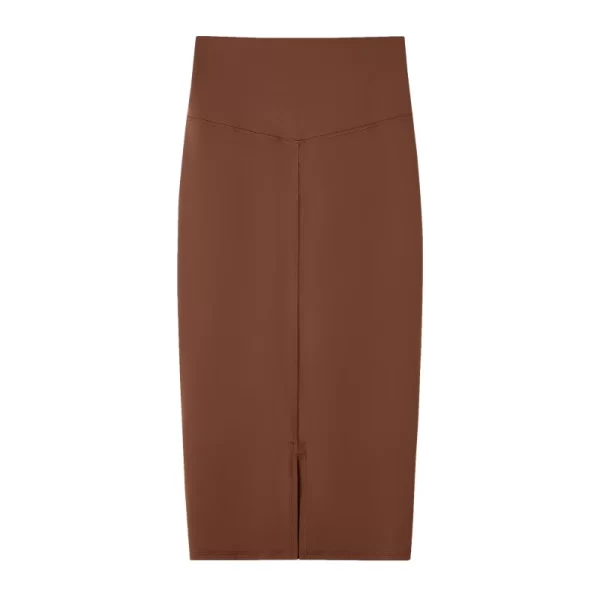 Spandex Skirt for Women Girl High Waisted Slit Hip Skirt Hidden Pocket