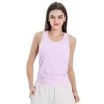 2024 New Women Fashion Tie Back Sleeveless Soft Cool-dry Yoga Fitness Gym T-shirts (16)