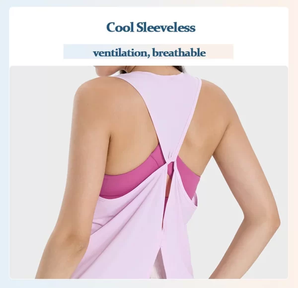 Groothandel mouwloze zachte, koel-droge yoga-gym-T-shirts