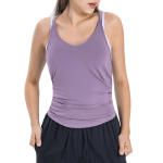 批发女装 2024 新的夏季无袖时尚y打开衬衫绑起来瑜伽健身背心 (17)