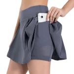 Kadın Tenis Golf Etekleri Cepli Yüksek Bel Atletik Skorts Spor Koşu Pickleball için İç Şort (16)
