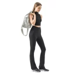 Højtaljet mavekontrol lynlås yogabukser med brede ben (28)