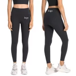 Wholesale Custom Women High Waisted No Front Seam Gym Lycra Leggings (22)