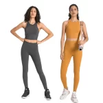 Wholesale Custom Women High Waisted No Front Seam Gym Lycra Leggings (23)