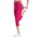 Wholesale Women High Waisted Capri Leggings with Hidden Pocket (6)