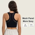 Wholesale women front zipper sports bra high impact racer back sport bra (13)