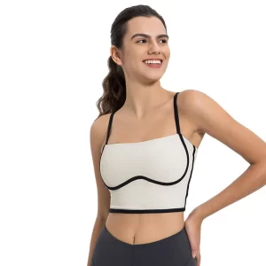 Dames crop top ingebouwde sportbeha camisole voor yoga workout fitness