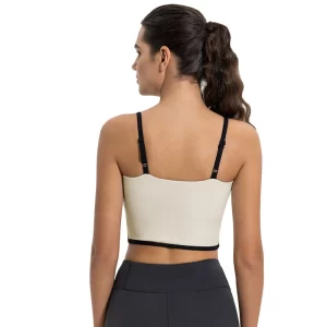 Dames crop top ingebouwde sportbeha camisole voor yoga workout fitness