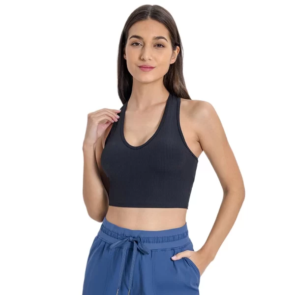 Wholesale Ribbed Sports Bra Tank Crop Top for Women