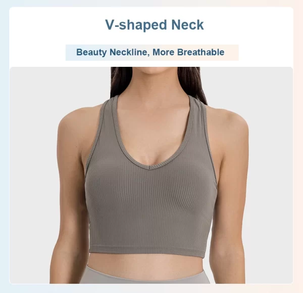 Wholesale Ribbed Sports Bra Tank Crop Top for Women