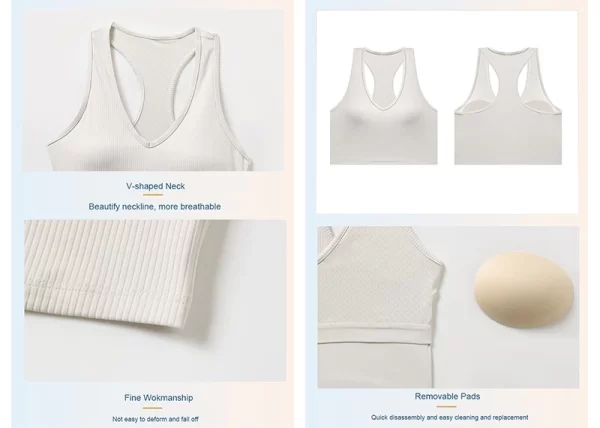 Wholesale Ribbed Sports Bra Tank Crop Top for Women